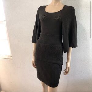 CATHERINE MALANDRINO knit kimono sleeve bodycon dress
